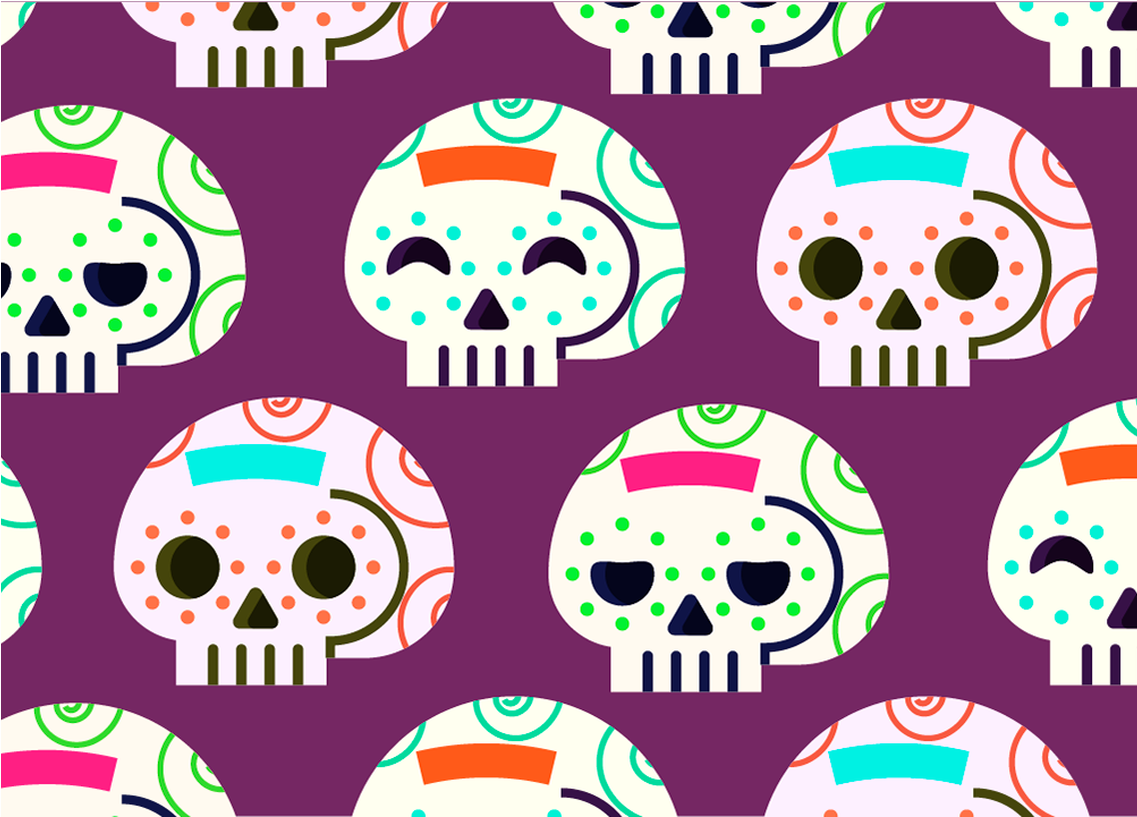 Sugar Skull Pattern (1280x960), Png Download