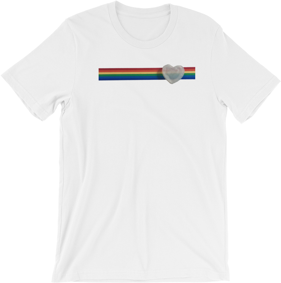 Rainbow Heart Stripe Short Sleeve Unisex T Shirt - Oar (1000x1000), Png Download
