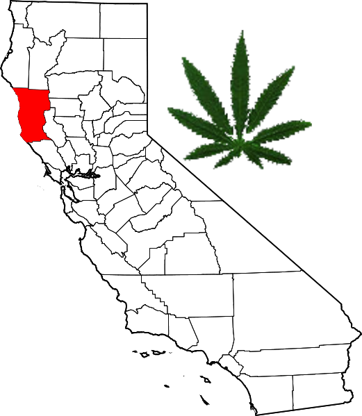 521px-map Of California Marijuana Mendocino County - Map Santa Barbara Mission (521x599), Png Download