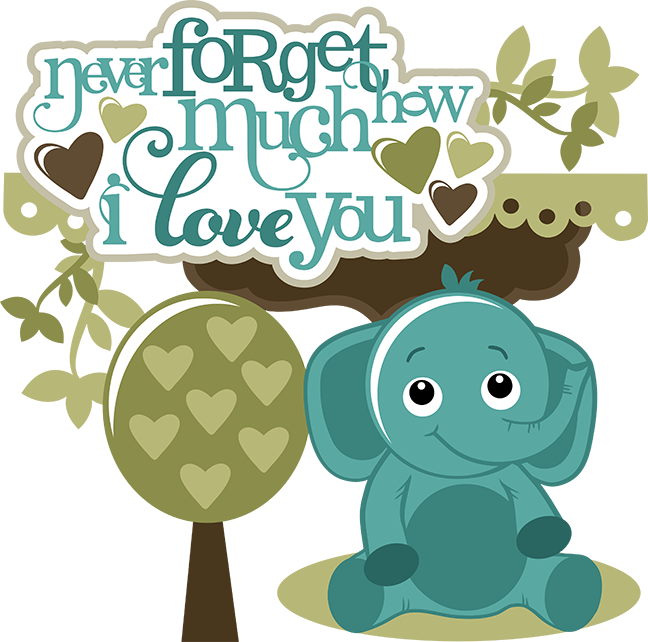 Elephant Svg Elephant Clipart Cute Clip Art Cute Elephant - Love U Elephant (648x642), Png Download