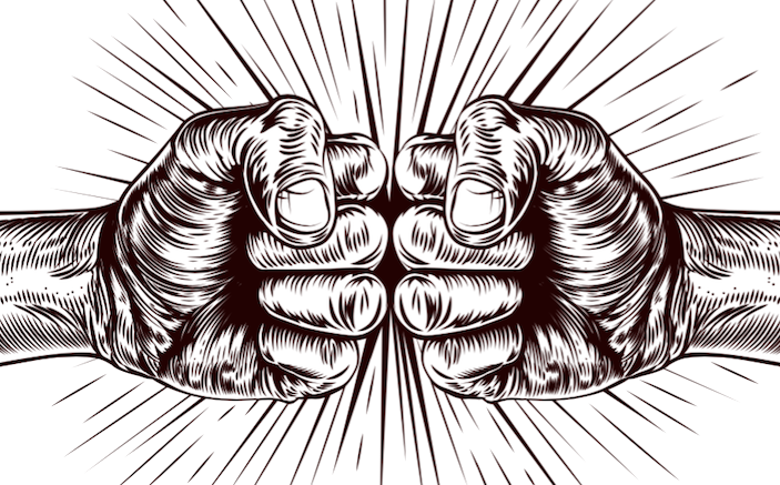 No Better Friend - Drawing Of A Fist Bump (703x437), Png Download
