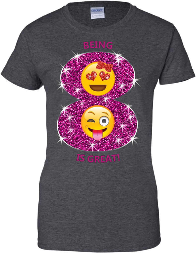 Funny Emoji Birthday Gift For 8 Year Old Girls Apparel - T-shirt (1024x1024), Png Download