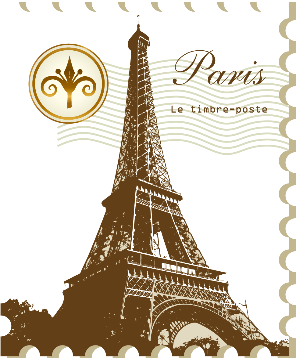 Png Royalty Free Download London Symbol Postage Vintage - Paris Stamp Png (1811x1557), Png Download