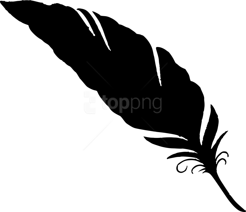 Free Png Simple Feather Silhouette Png - Feather Silhouette Transparent Background (850x735), Png Download