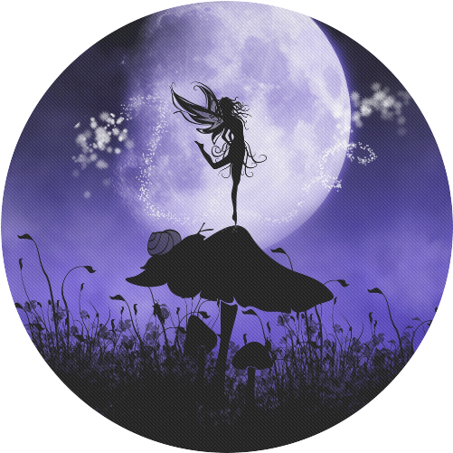 A Beautiful Fairy Dancing On A Mushroom Silhouette - Purple Fairy Silhouette (800x800), Png Download