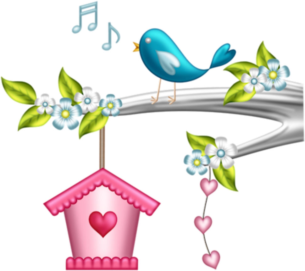 #ftestickers #clipart #cartoon #bird #singing #cute - Animasi Burung Dan Sangkar (1024x972), Png Download