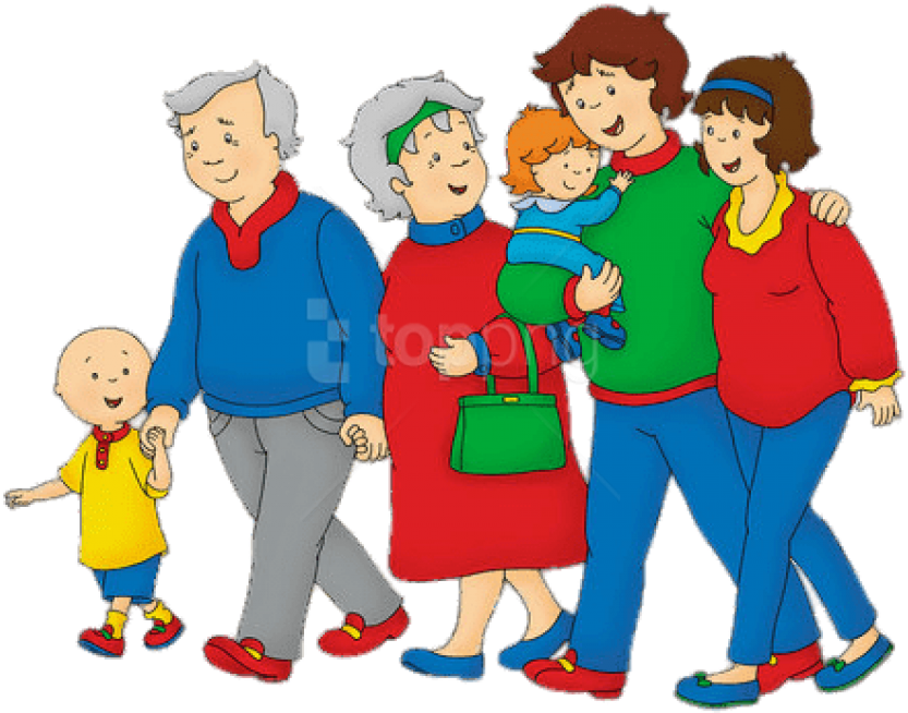 Free Png Download Caillou With His Parents And Grandparents - Caillou Grandma And Grandpa (850x658), Png Download