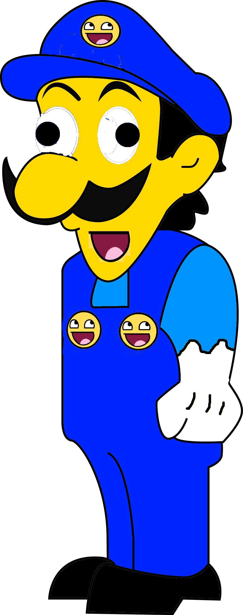 He Is Obviously A Fan Of Awesome Face - Luigi Mario Is Missing (998x2517), Png Download