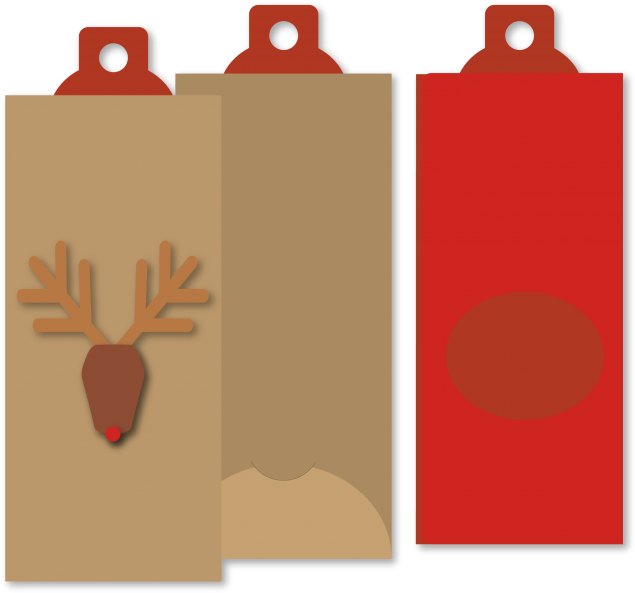Christmas Cash Envelope Reindeer - Elk (642x600), Png Download