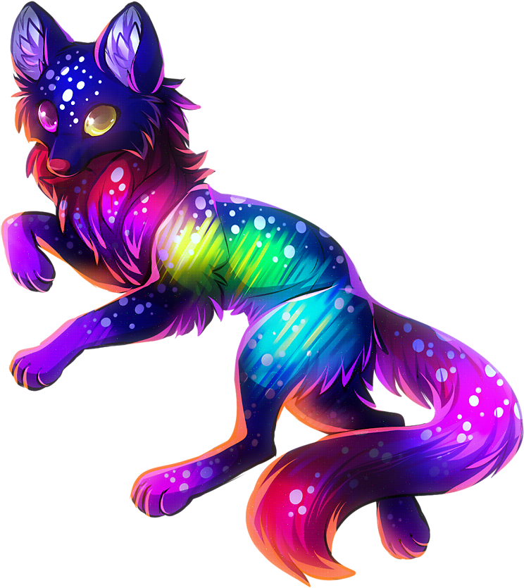 61 Images About Wolves On We Heart It - Rainbow Wolves (796x885), Png Download