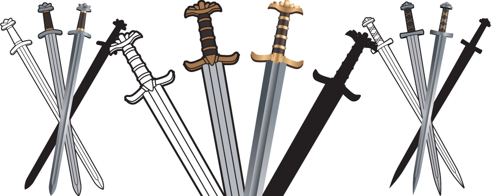 Viking Sword Clip Art (1000x400), Png Download
