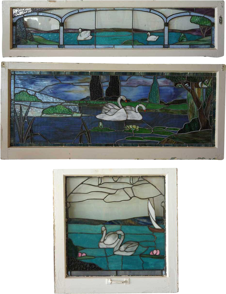 Set Of Three American Stained, Leaded And Copper Foil - Painting (1215x1215), Png Download