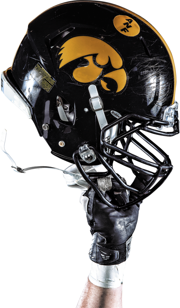 Make Your Mark On - Iowa Football Helmet Png (594x1015), Png Download