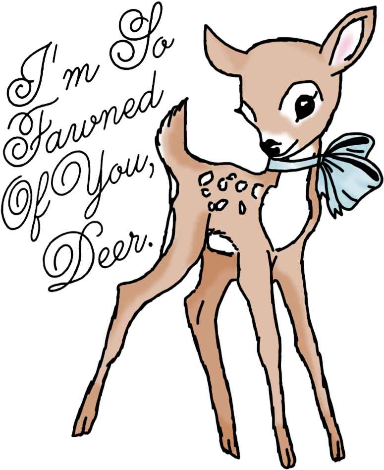 “i'm So Fawned Of You, Deer - Neeio Waterproof Temporary Tattoo 1 Sheet (840x1080), Png Download
