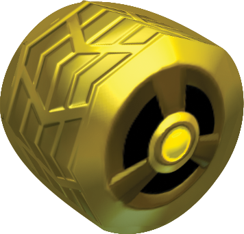 Mk7 Gold Tires - Slick Wheels Mario Kart (356x342), Png Download