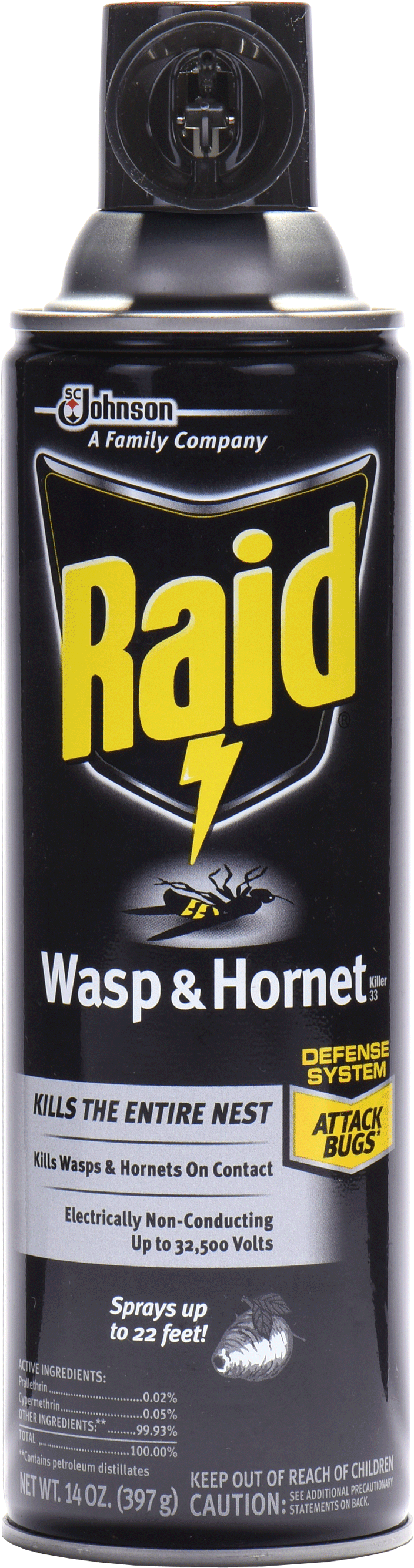 Raid® Wasp & Hornet Killer Allows You To Attack From - Johnson Wax 51367 Raid Wasp & Hornet Killer (3000x3000), Png Download