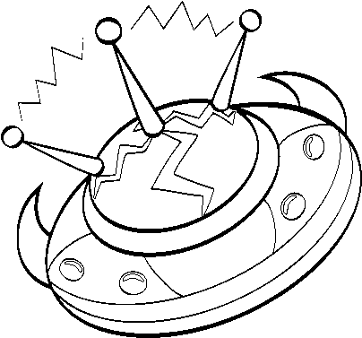 Alien Spaceship Coloring Page - Illustration (600x470), Png Download