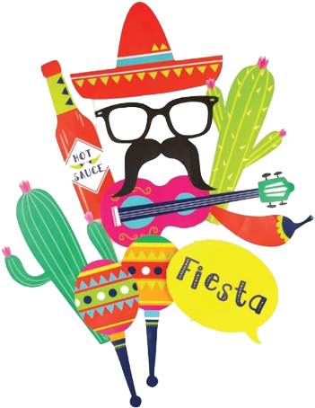 Fiesta Photo Props - Mexican Props (361x459), Png Download