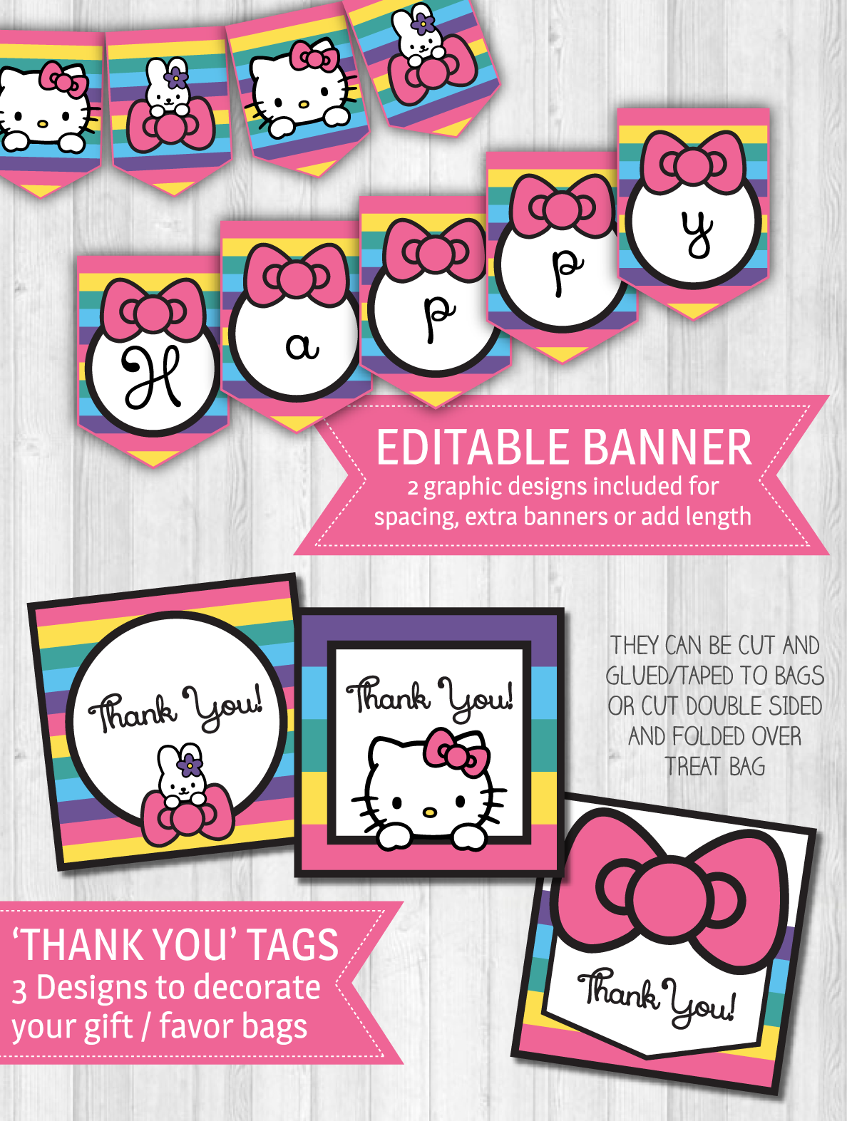 Hello Kitty Party Decor Pack - Party (1188x1573), Png Download