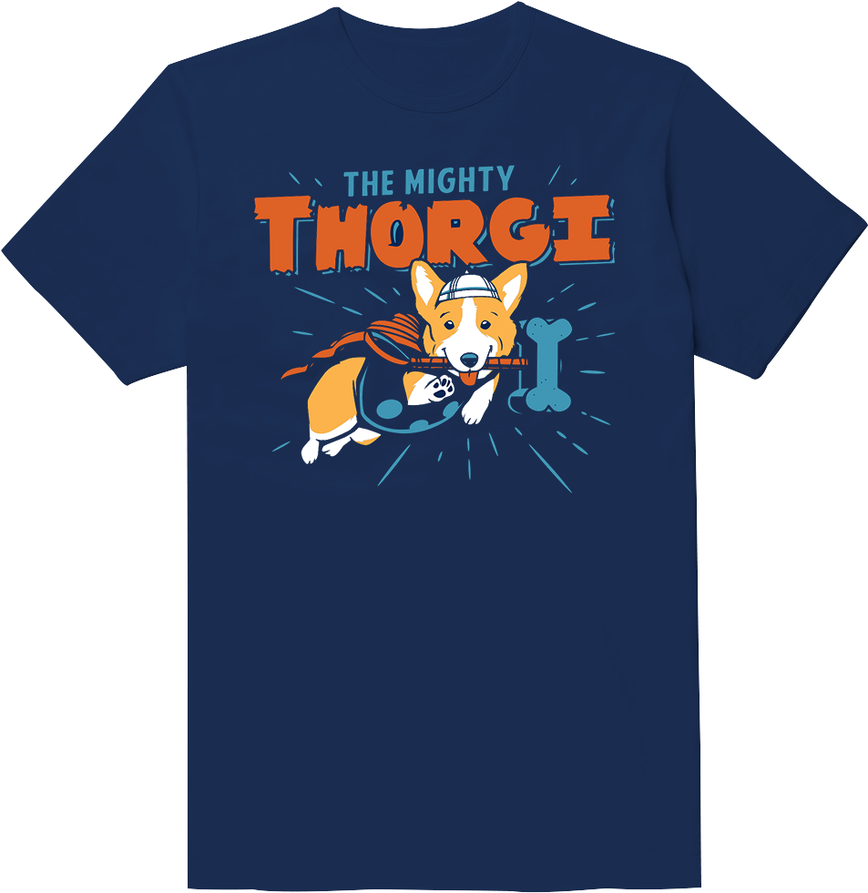 The Mighty Thorgi Corgi Funny T-shirt - Mighty Thorgi T Shirt (1000x1050), Png Download