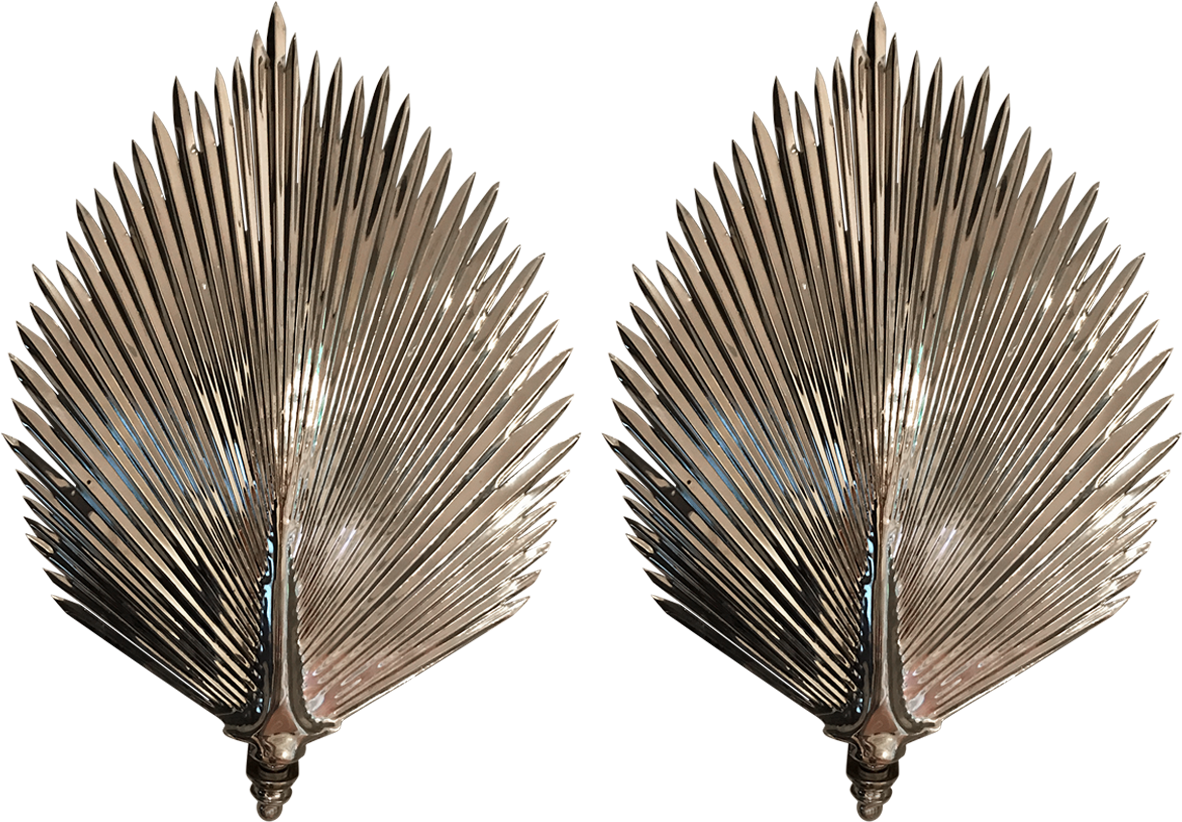 M#century Modern Tommaso Barbi Style Palm Frond Sconces - Palm Tree (1200x1200), Png Download