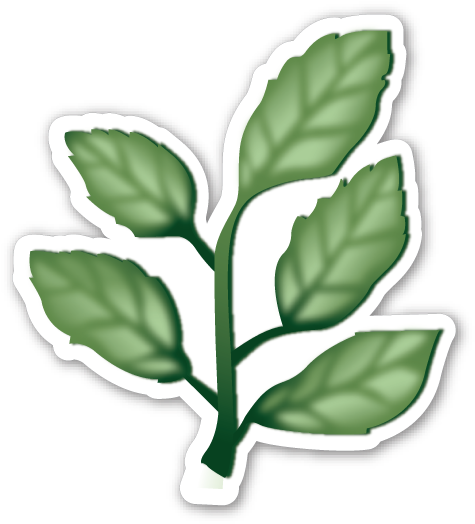 Herb - Leaf Emoji Sticker (479x530), Png Download