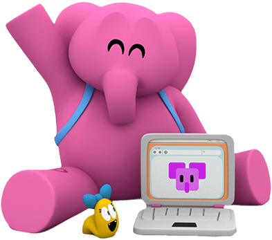 Elly Working On Computer Png Pocoyo Elly Png Full Size Png Download Seekpng