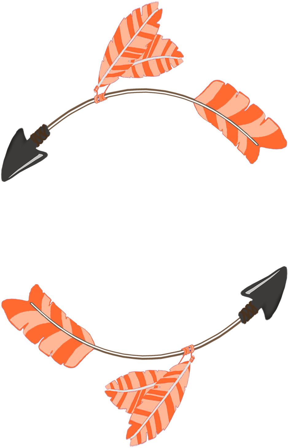 Orange Feathers Tribal Arrows Png - Green Feathers (1230x1476), Png Download