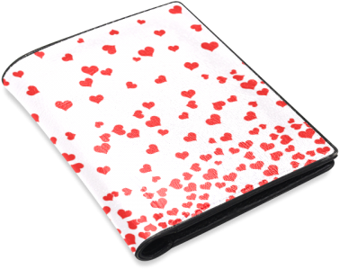 Red Falling Hearts On Pink Men's Leather Wallet - Paper (500x500), Png Download
