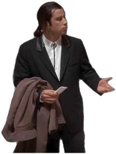 Confused Travolta Pulp Fiction Side - John Travolta Confused Png (586x600), Png Download