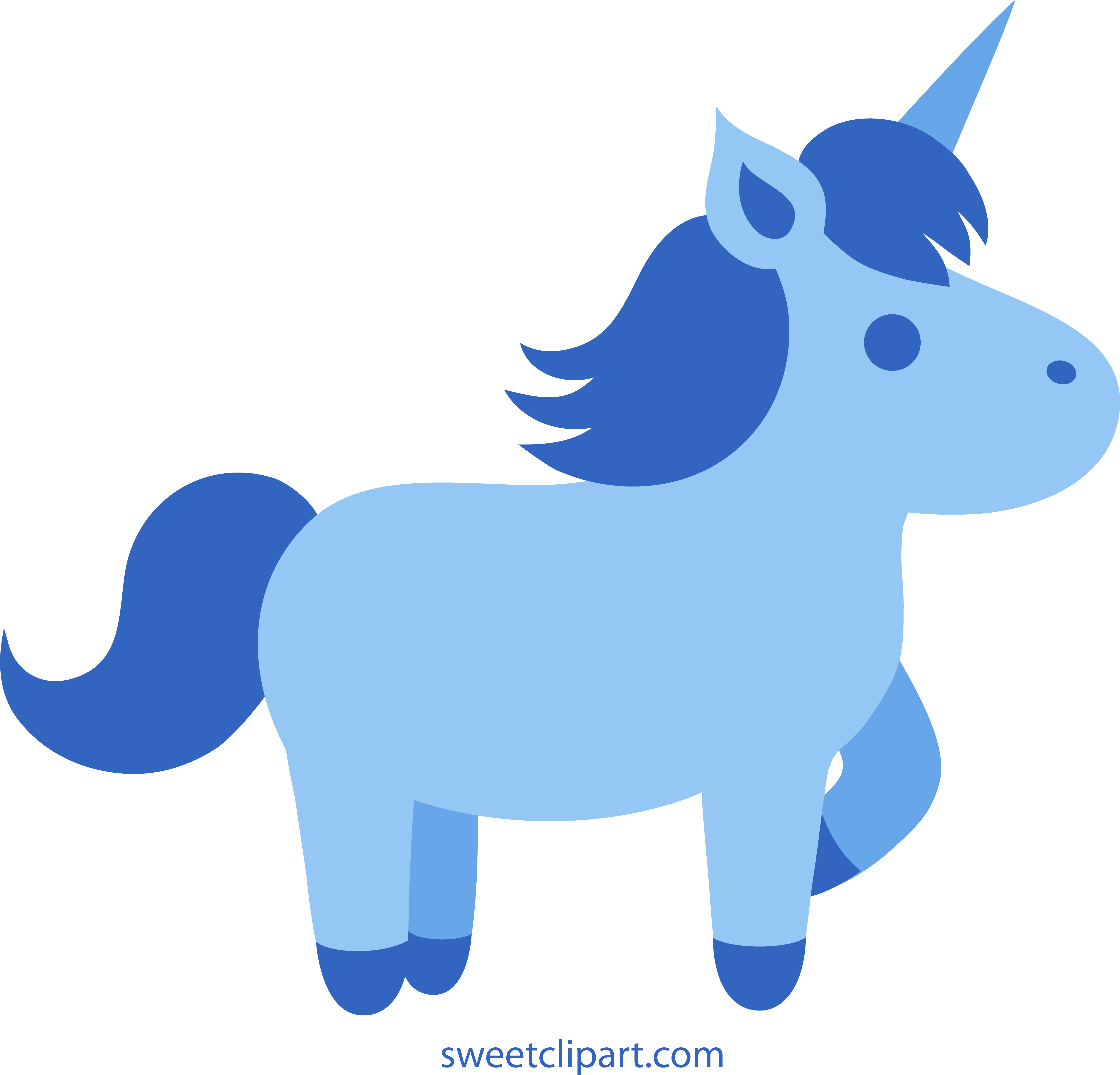 Cute Blue Unicorn Clipart Free Clip Art - Clip Art (5223x5028), Png Download