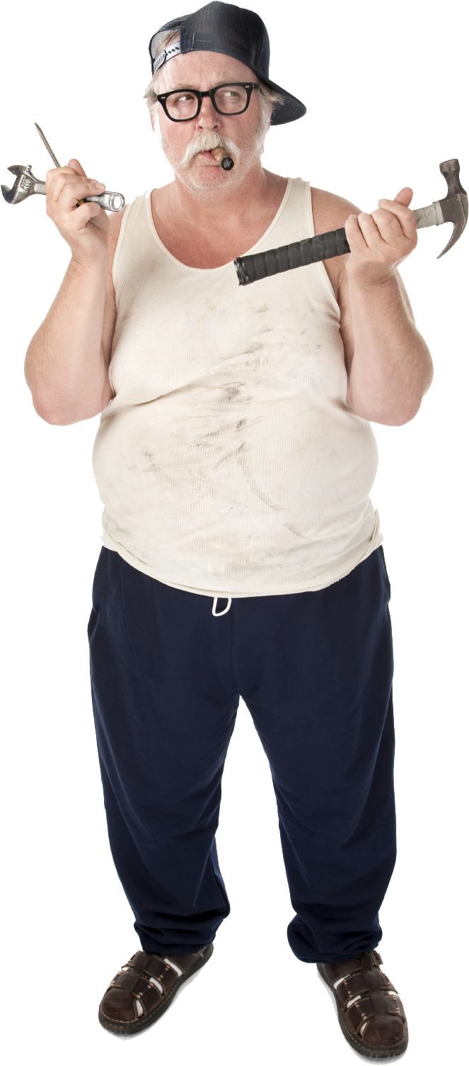 Image Of Confused Do It Yourself Individual With Tools - Chuck In A Truck (714x1543), Png Download