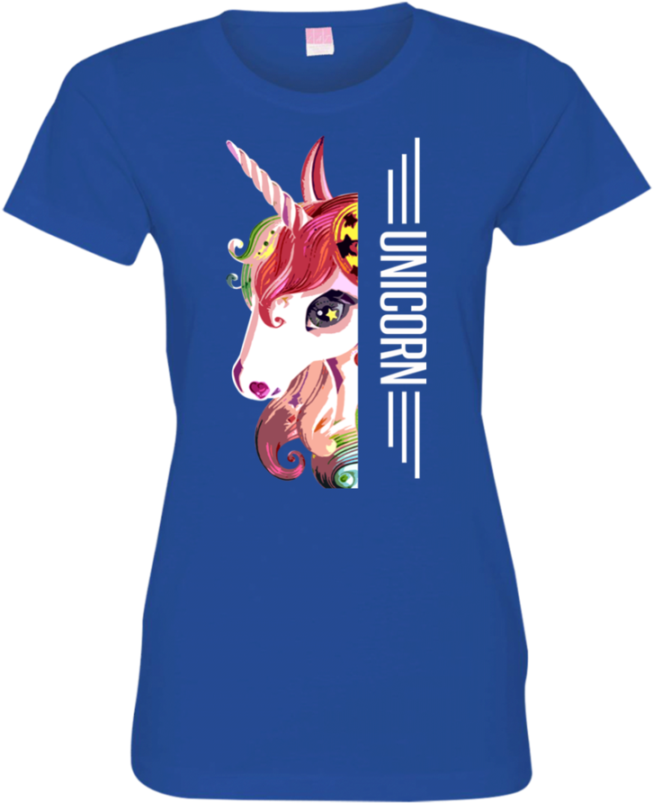 Unicorn Half Face Tshirt 3516 Lat Ladies' Fine Jersey - Adidas Gardians Of The Galaxy (900x900), Png Download