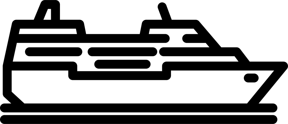 Cruise Ship - - Cruise Ship Black Icon Png (980x424), Png Download