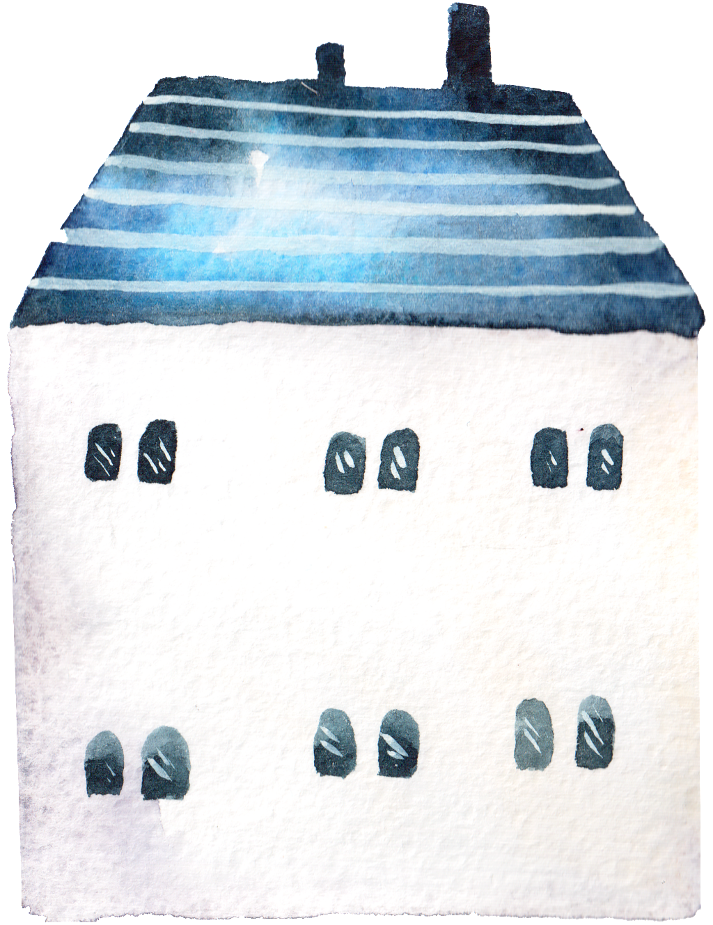 Hand Painted A White House Png Transparent - House (1024x1328), Png Download
