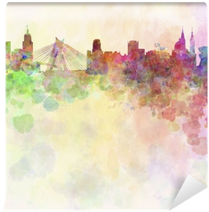 Sao Paulo Skyline In Watercolor Background Wall Mural - Art Print: Paulrommer's Sao Paulo Skyline In Watercolor (400x400), Png Download