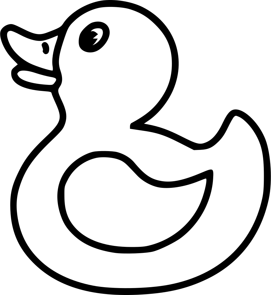 Rubber Duck - - Black And White Rubber Ducky (900x980), Png Download