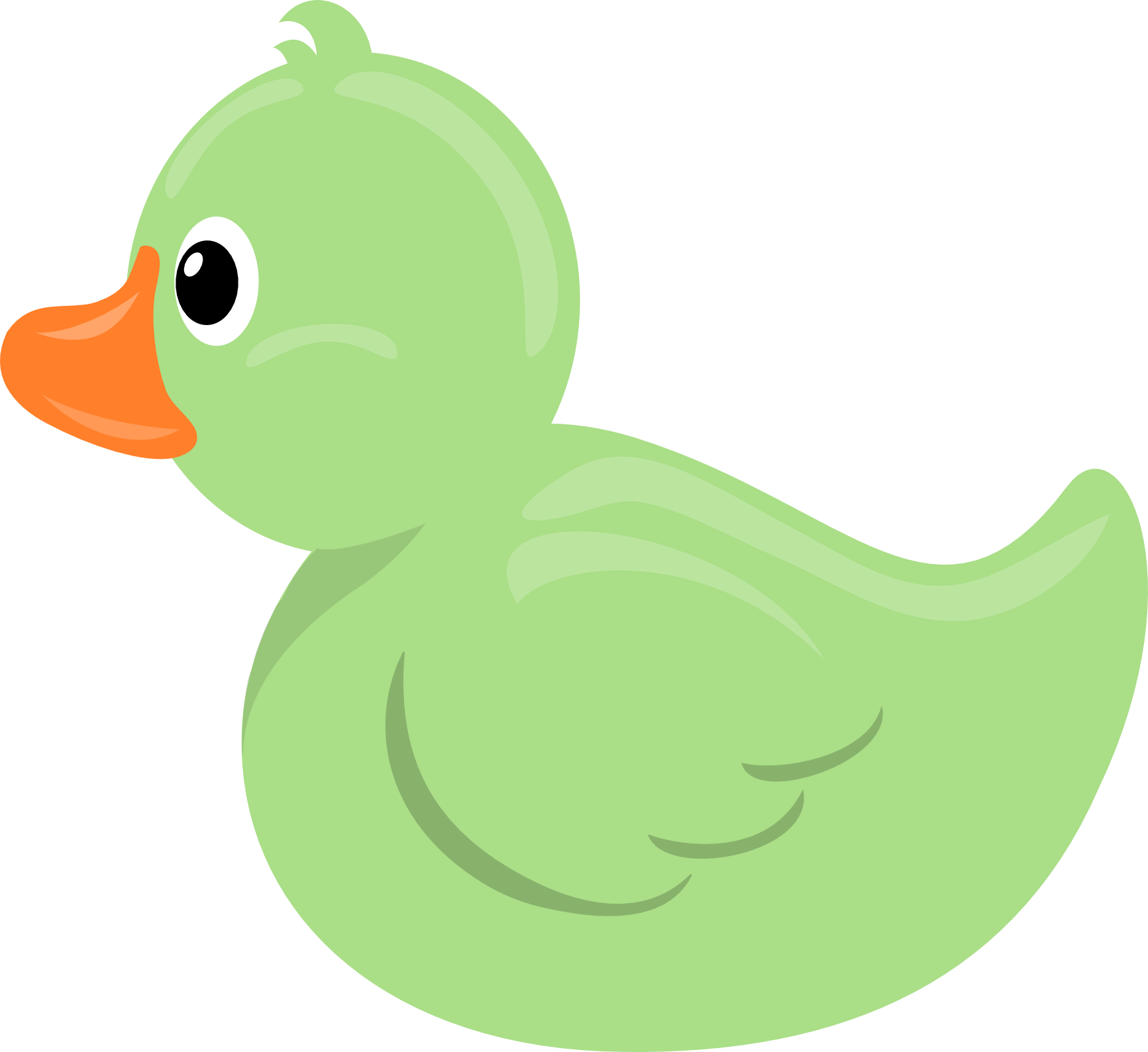 Rubber Duck Light Green - Baby Duck Clip Art (1733x1589), Png Download