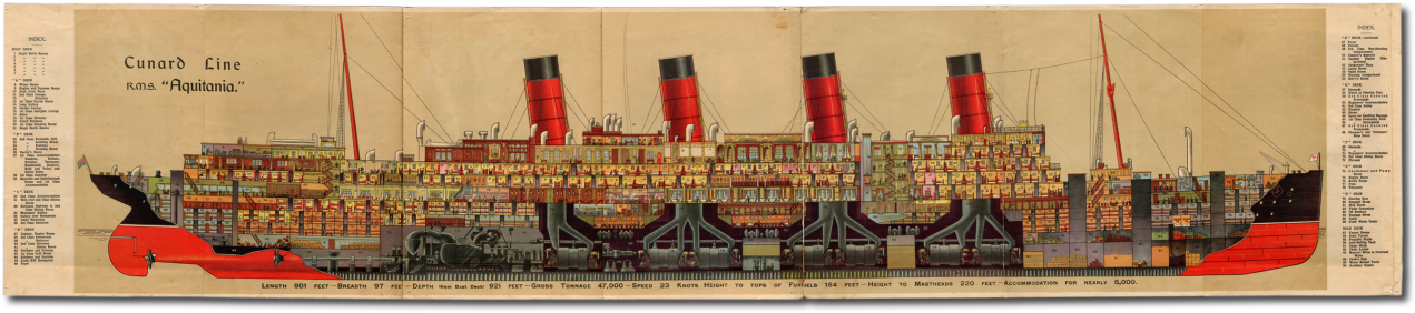 Visit - Rms Aquitania (1280x285), Png Download