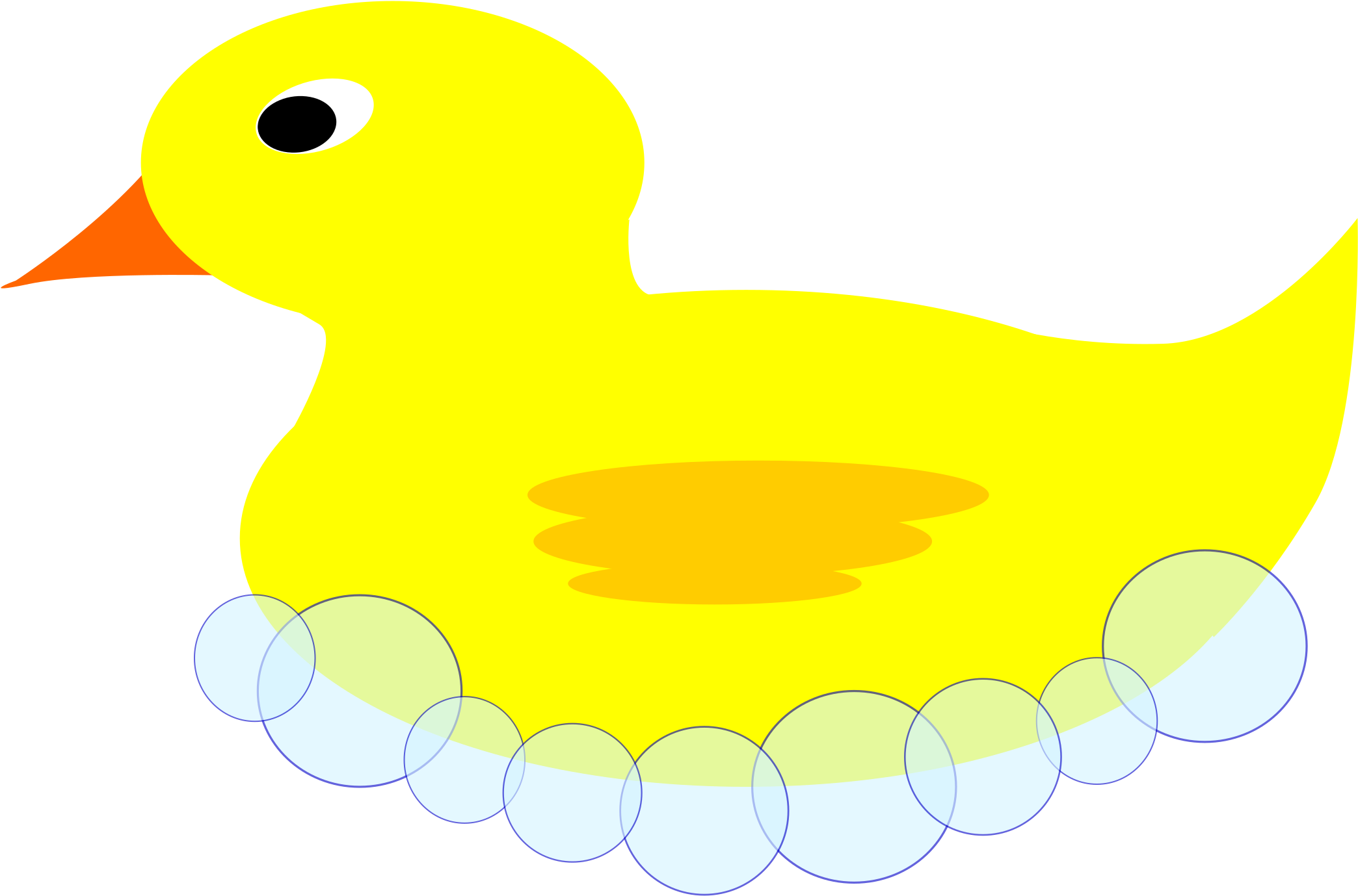 This Free Icons Png Design Of Rubber Ducky In Bubbles (2400x3394), Png Download