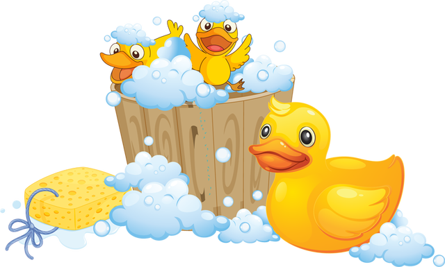 Celebrate National Rubber Ducky Day - Rubberr Ducky Bubbles Clipart (640x385), Png Download