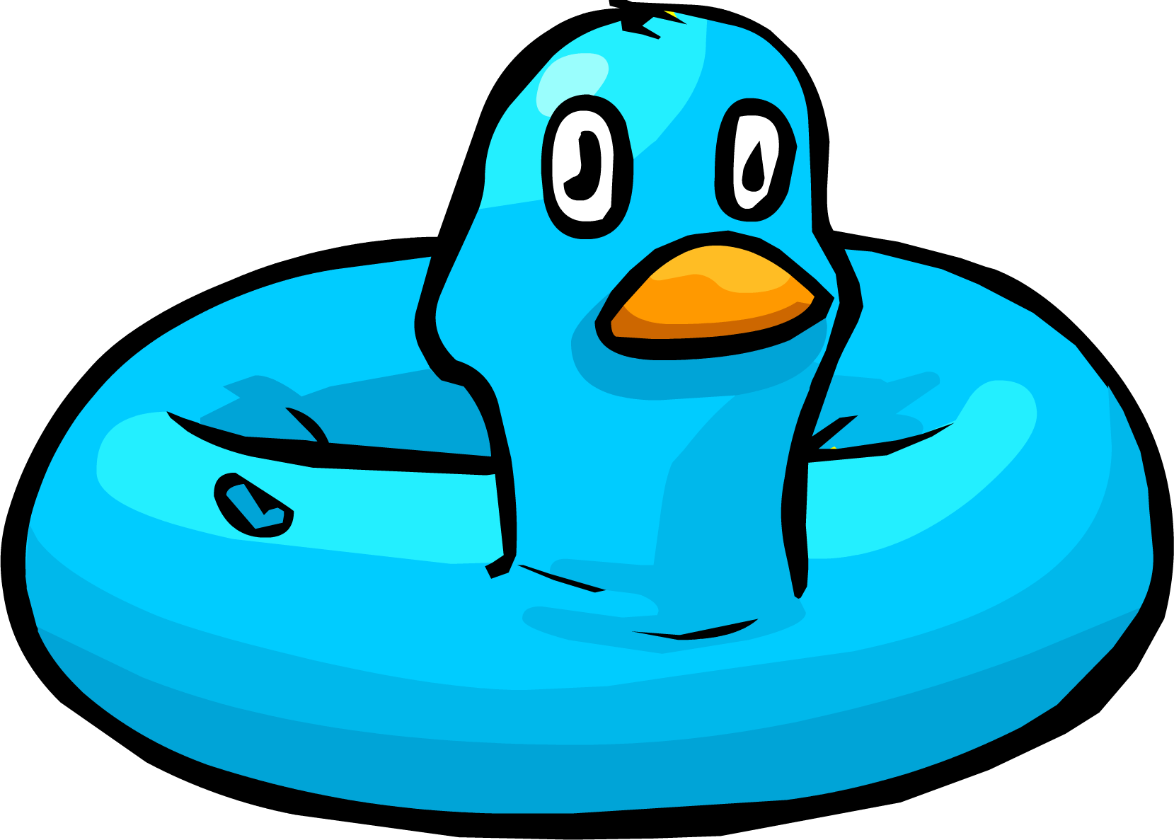 Blue Duck - Club Penguin Duck Floatie (1659x1187), Png Download