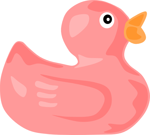 Pink Rubber Ducky Clipart - Clip Art (600x539), Png Download