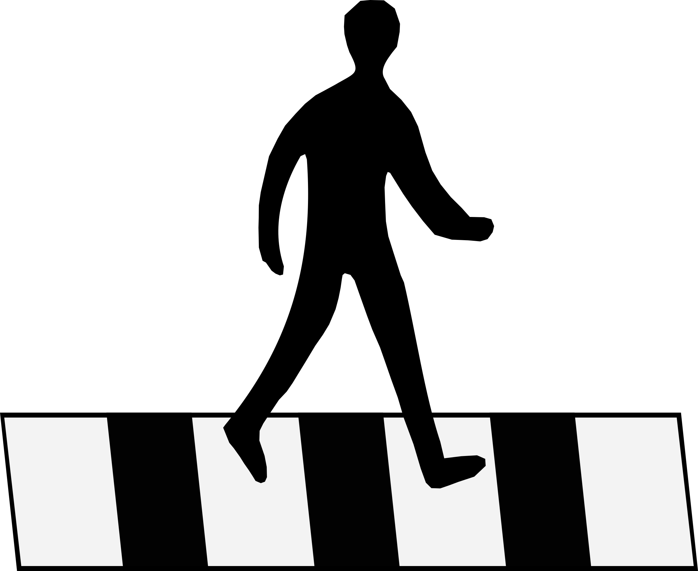 This Free Icons Png Design Of Crosswalk Man (2400x1966), Png Download