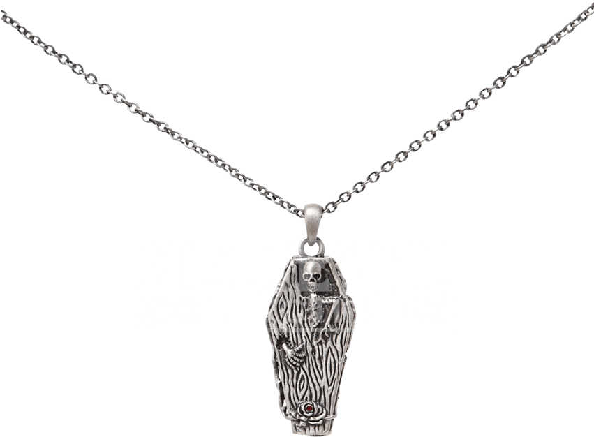 Skull Coffin Necklace - Lead Free Alloy Skull Coffin Necklace (850x850), Png Download