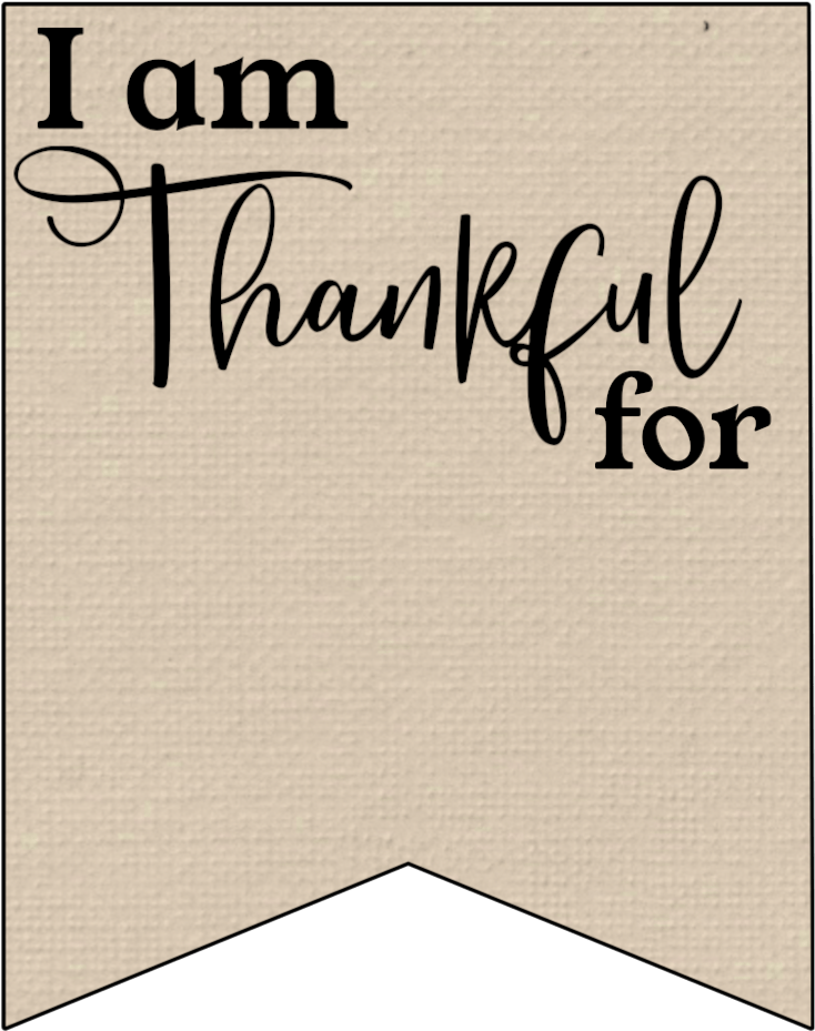 I Am Grateful I Am Thankful For Printable Banner - Calligraphy (750x1000), Png Download