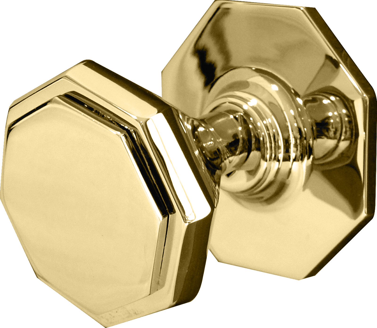 Hexagonal Flat Center Door Knob Polished Brass - Frelan Centre Door Knob - Polished Chrome - 70mm Knob (1600x1389), Png Download