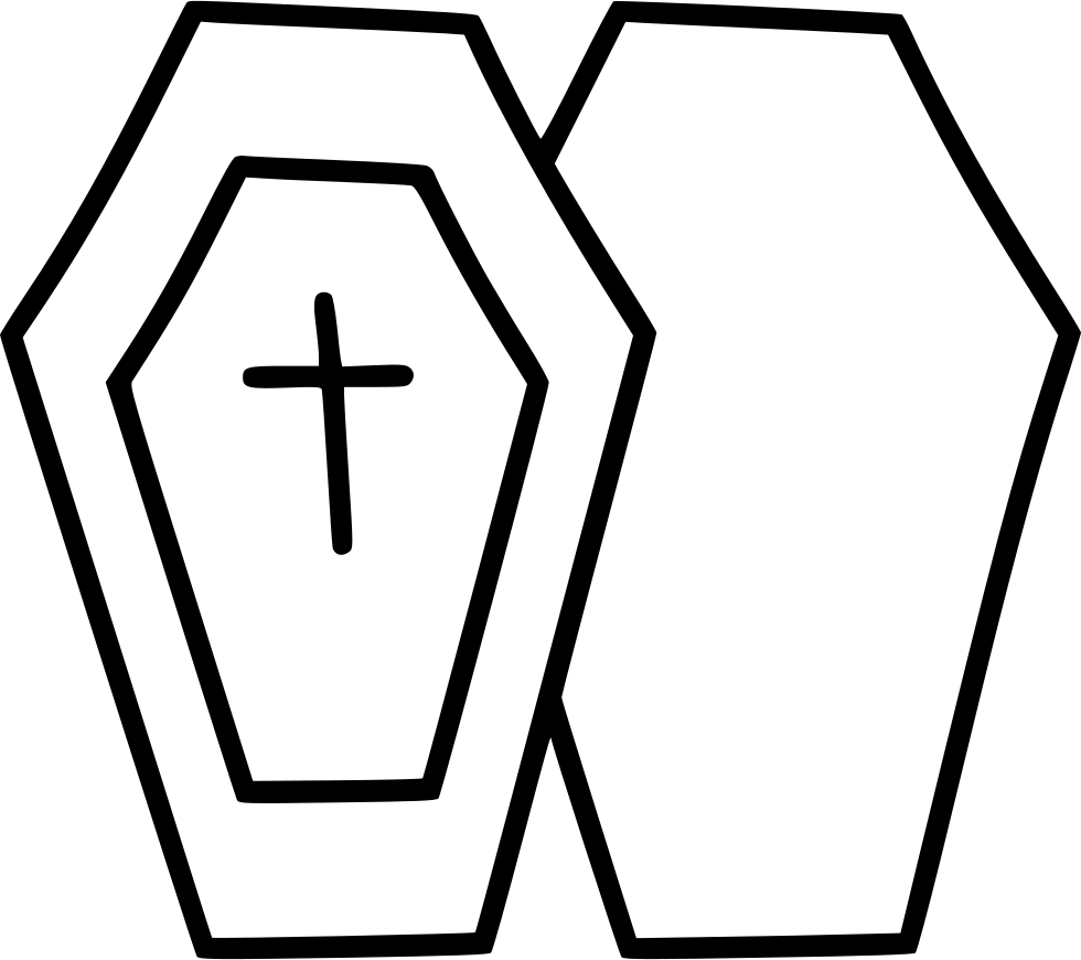 Coffin Casket Cross Death Funeral Comments - Coffin (980x870), Png Download