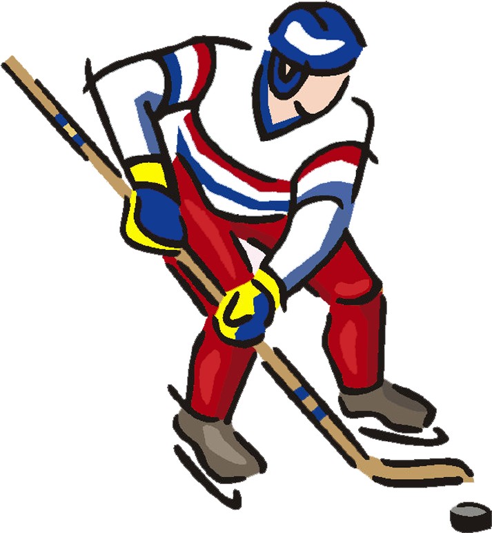 Hockey Player Door Hanger Mandys Moon Personalized - Cartoon Ice Hockey Png (1000x1000), Png Download