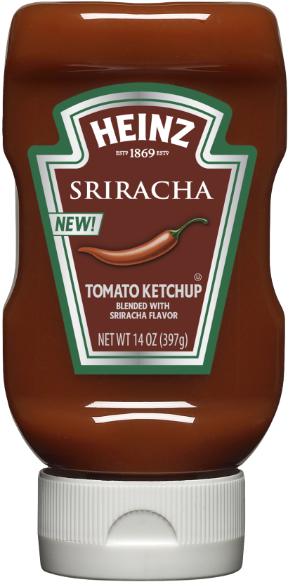 Heinz Adds Sriracha Ketchup To Offerings - Heinz Ketchup Blended With Sriracha Flavor - 14 Oz. (600x863), Png Download